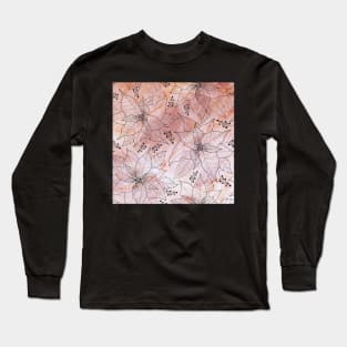 Minimal Colorful Abstract Leaf Pattern Long Sleeve T-Shirt